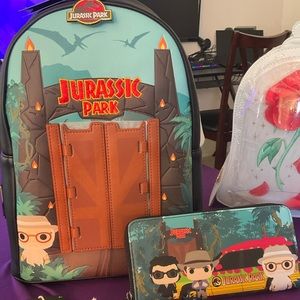 Jurassic Park Loungefly Backpack & Wallet Set